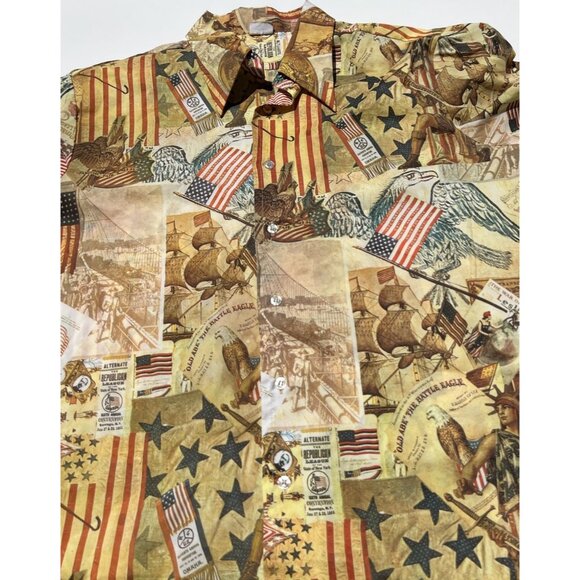Vintage Media 1970’s Men’s Sz XL Long Sleeve USA Patriotic America Shirt RARE - Picture 14 of 15